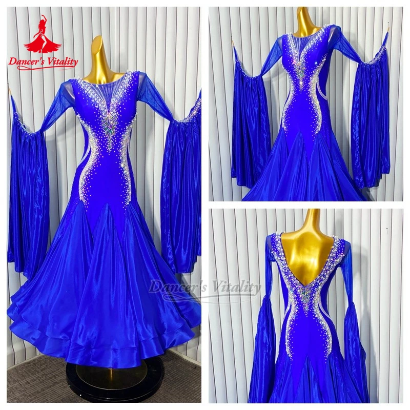 Social Dance Luxury AB Stones Pearl Decoration Professional Dress Customize Adult Foxtrot Waltz Perform Clothe Dancer's Vitality
Social Dance Luxury AB Stones Pearl Decoration Professional Dress Customize Adult Foxtrot Waltz Perform Clothe Dancer's Vitality