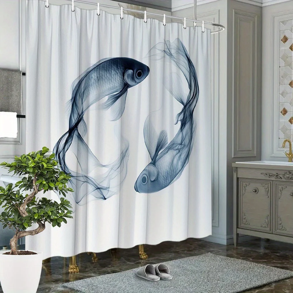 Elegant Artistic Watercolor Fish Shower Curtain Blue Koi Design Waterproof Bathroom Decor Polyester Curtain Home Luxury
Elegant Artistic Watercolor Fish Shower Curtain Blue Koi Design Waterproof Bathroom Decor Polyester Curtain Home Luxury