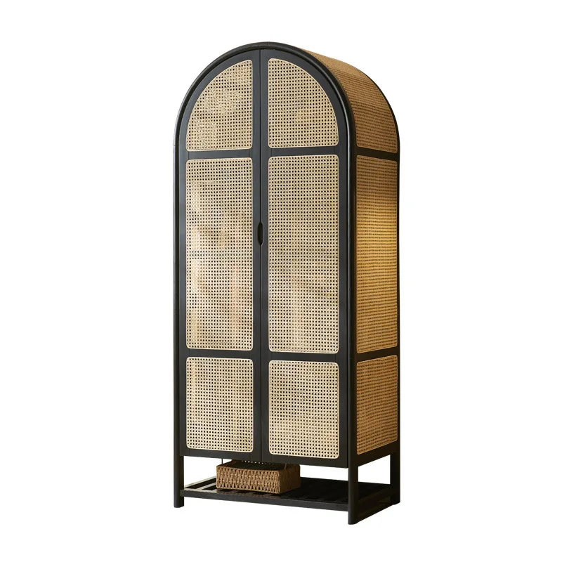 Nordic solid wood rattan wardrobe storage cabinet Small apartment retro homestay arched dome casement door Storage clothing
Nordic solid wood rattan wardrobe storage cabinet Small apartment retro homestay arched dome casement door Storage clothing