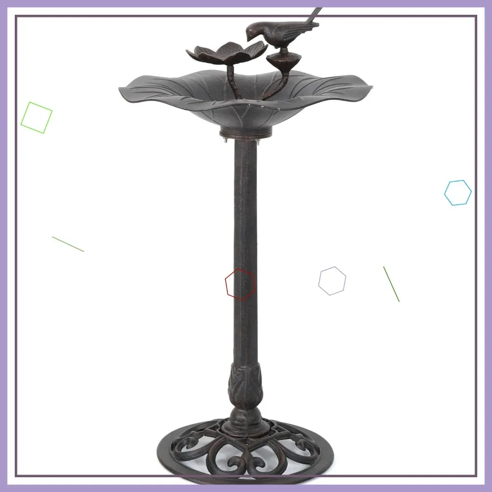 Outdoor Aluminum Top Bird Bath with Iron Base, Bronze - Rustproof & Durable
Outdoor Aluminum Top Bird Bath with Iron Base, Bronze - Rustproof & Durable