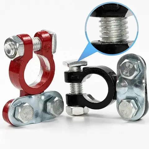 Battery Pole Head Clamp 1Pair Car Battery Terminal Clamp Pile Head Connector Clip Pole Post Heavy-duty Clamp Clip Terminal Pile Head for Auto