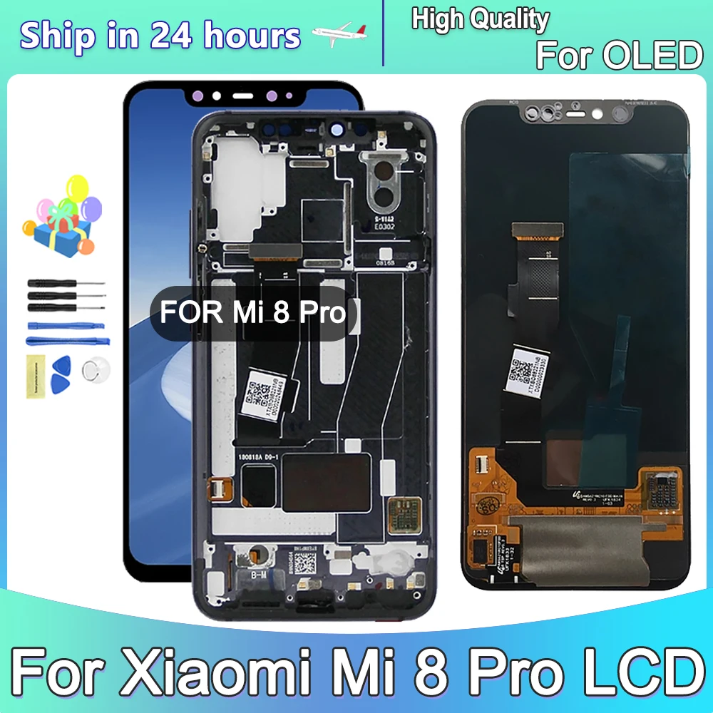 6.21" OLED For Xiaomi Mi 8 Pro LCD Display Touch Screen Digitizer Assembly Replacement For Xiaomi M1807E8A LCD Display
6.21" OLED For Xiaomi Mi 8 Pro LCD Display Touch Screen Digitizer Assembly Replacement For Xiaomi M1807E8A LCD Display