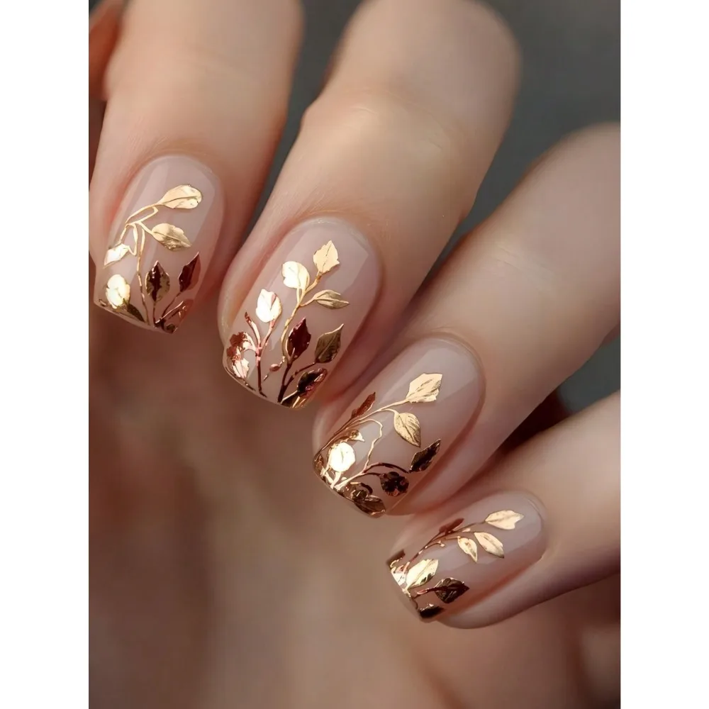 24pcs Medium Square False Nails, Gold 3D Embossed Gilded Wear, Full Coverage Removable Manicure Set, Suitable For Women Party, Ball And Daily Wear Nail Supplies
24pcs Medium Square False Nails, Gold 3D Embossed Gilded Wear, Full Coverage Removable Manicure Set, Suitable For Women Party, Ball And Daily Wear Nail Supplies