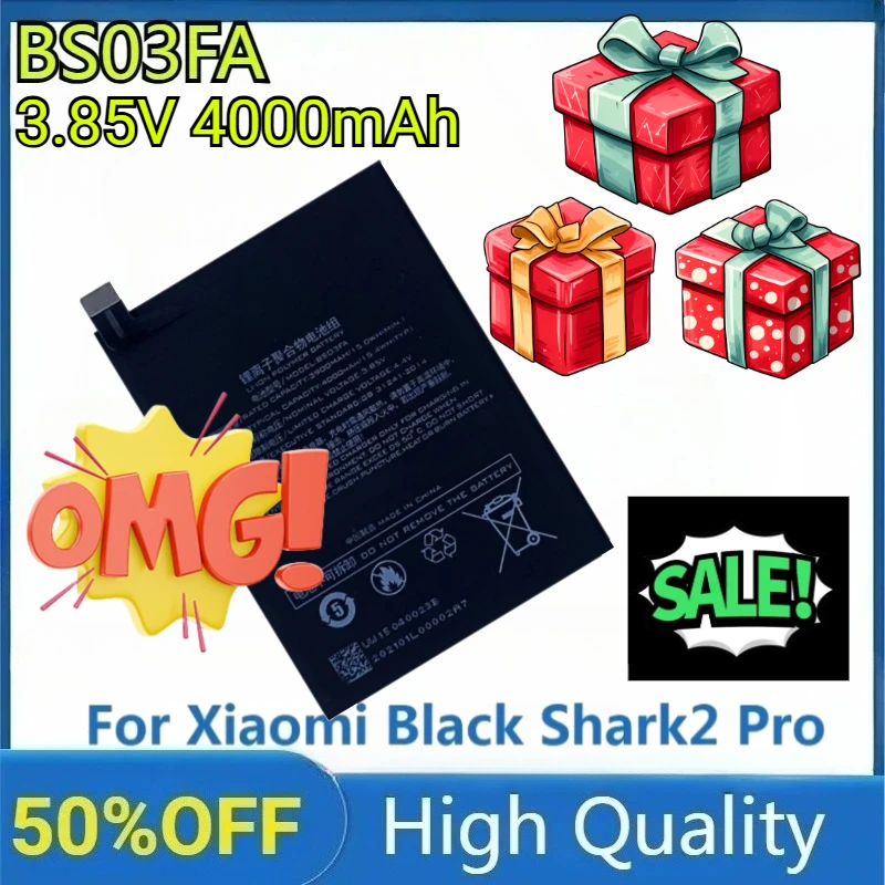 For Xiaomi Black Shark 2 Shark2Pro / Black Shark 2 Pro Smart Phone New High Quality 4000mAh BS03FA BSO3FA High Capacity Battery
For Xiaomi Black Shark 2 Shark2Pro / Black Shark 2 Pro Smart Phone New High Quality 4000mAh BS03FA BSO3FA High Capacity Battery