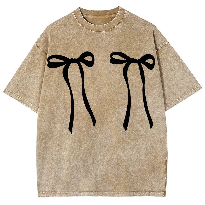 Bow Print Washed Denim T-shirt Unisex Loose Short Sleeve Casual Cute Fairy Style Dress Y2K American Retro Top 2024
Bow Print Washed Denim T-shirt Unisex Loose Short Sleeve Casual Cute Fairy Style Dress Y2K American Retro Top 2024