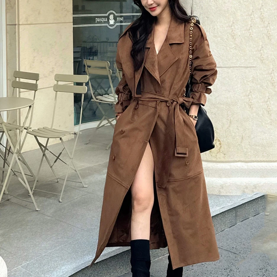 SuperAen Korean Style Elegant Turn-down Collar Lace-up Waist Long Trench Coat Autumn and Winter New Casual Coat
SuperAen Korean Style Elegant Turn-down Collar Lace-up Waist Long Trench Coat Autumn and Winter New Casual Coat