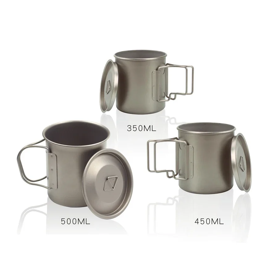 Lightweight Titanium Water Cup with Lid, Outdoor Camping, Foldable Handle, Coffee Mug Supplies
Lightweight Titanium Water Cup with Lid, Outdoor Camping, Foldable Handle, Coffee Mug Supplies