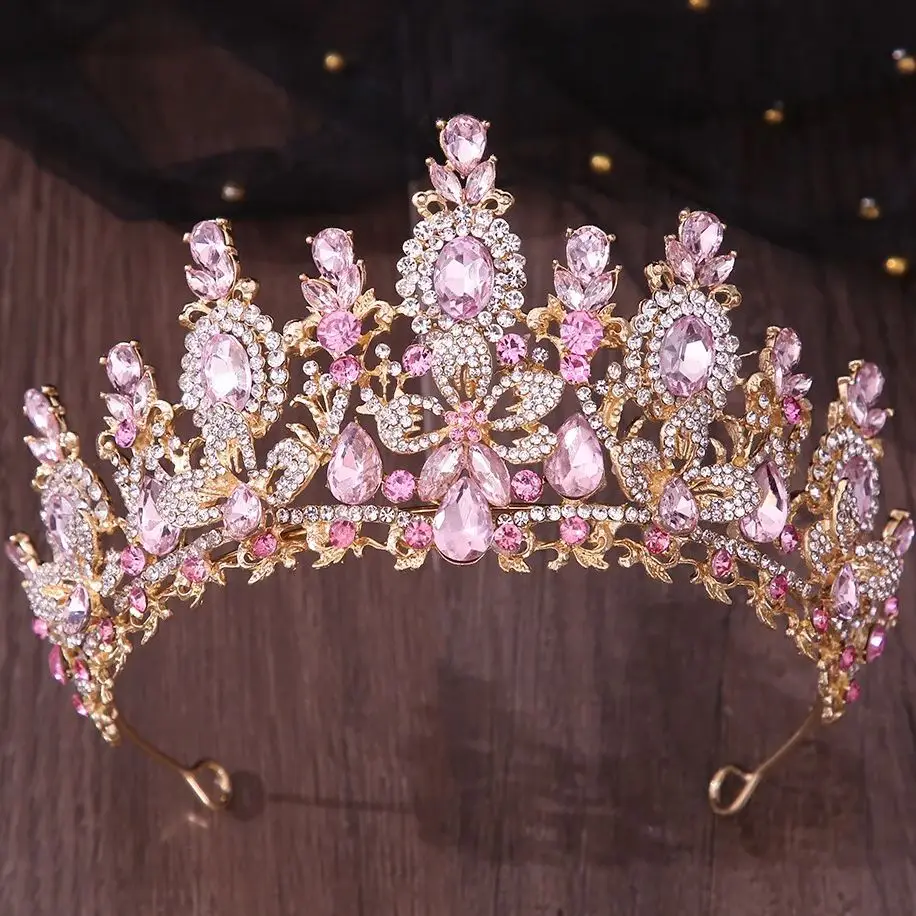 DIEZI Baroque Pink AB Crystal Tiara Crown For Women Girls Wedding Party Luxury Elegant Bridal Queen Hair Dress Accessories
DIEZI Baroque Pink AB Crystal Tiara Crown For Women Girls Wedding Party Luxury Elegant Bridal Queen Hair Dress Accessories