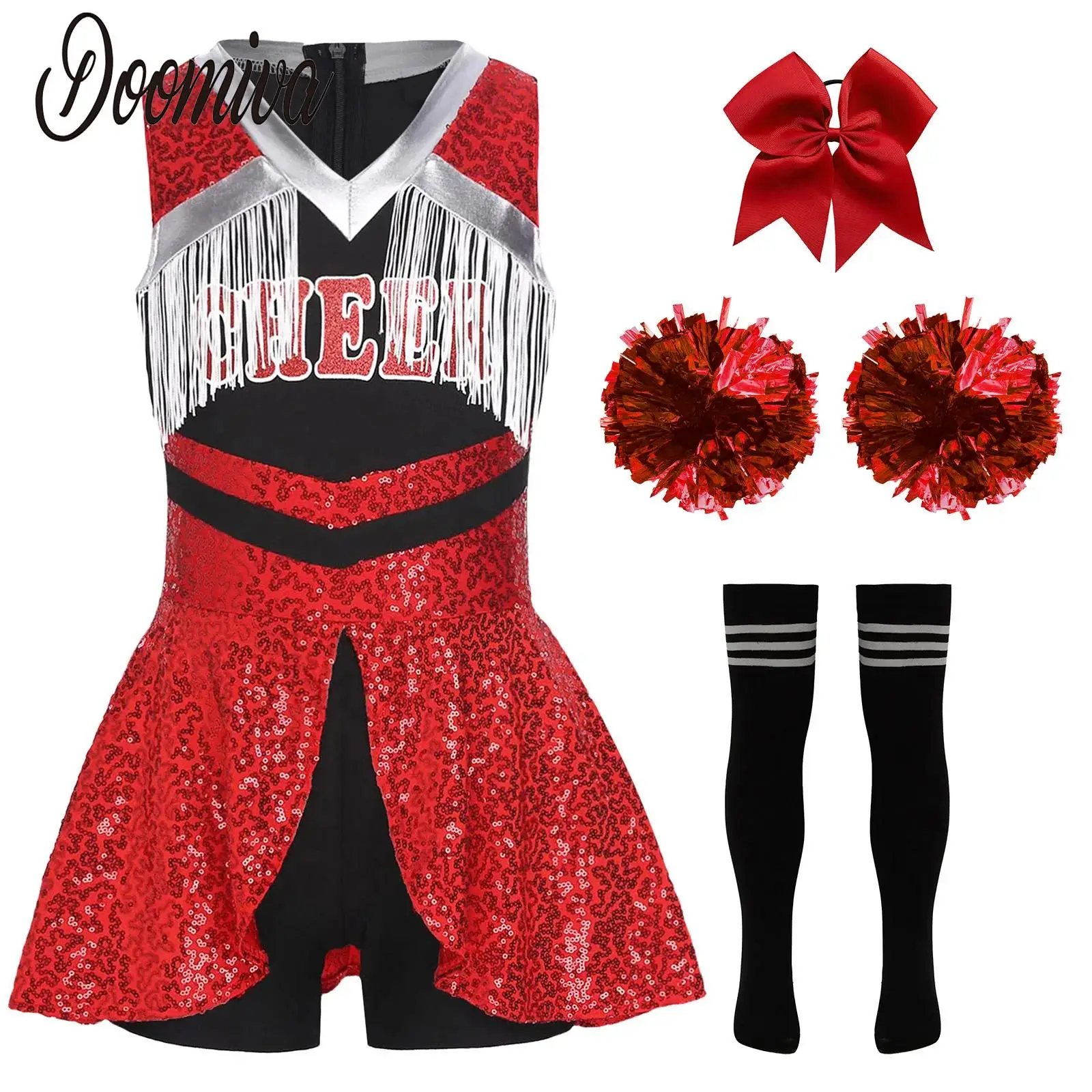 Girls Cheerleader Cosplay Costume Schoolgirls Cheerleading Halloween Carnival Party Performance Uniform Sleeveless Pleated Dress
Girls Cheerleader Cosplay Costume Schoolgirls Cheerleading Halloween Carnival Party Performance Uniform Sleeveless Pleated Dress