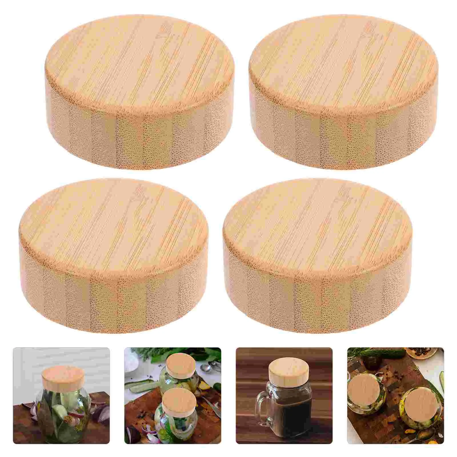 4 Pcs Anti-leak Bottle Covers Glass Jars Storage Can Lids Reusable Bamboo Sealing
4 Pcs Anti-leak Bottle Covers Glass Jars Storage Can Lids Reusable Bamboo Sealing