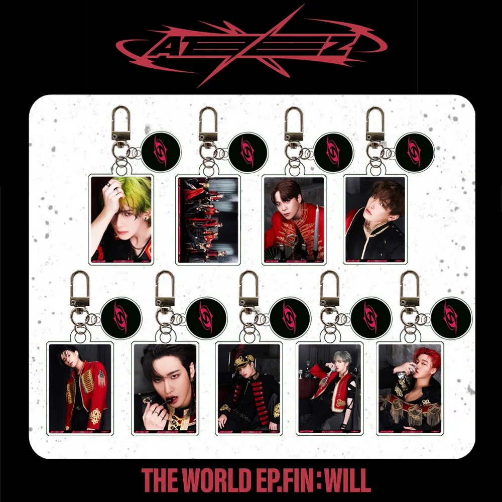 ATEEZ Album THE WORLD EP FIN : WILL Keychain 2pcs/Set Quadrate Figure Printing Acrylic Pendant Backpack Car Key Accessories
ATEEZ Album THE WORLD EP FIN : WILL Keychain 2pcs/Set Quadrate Figure Printing Acrylic Pendant Backpack Car Key Accessories