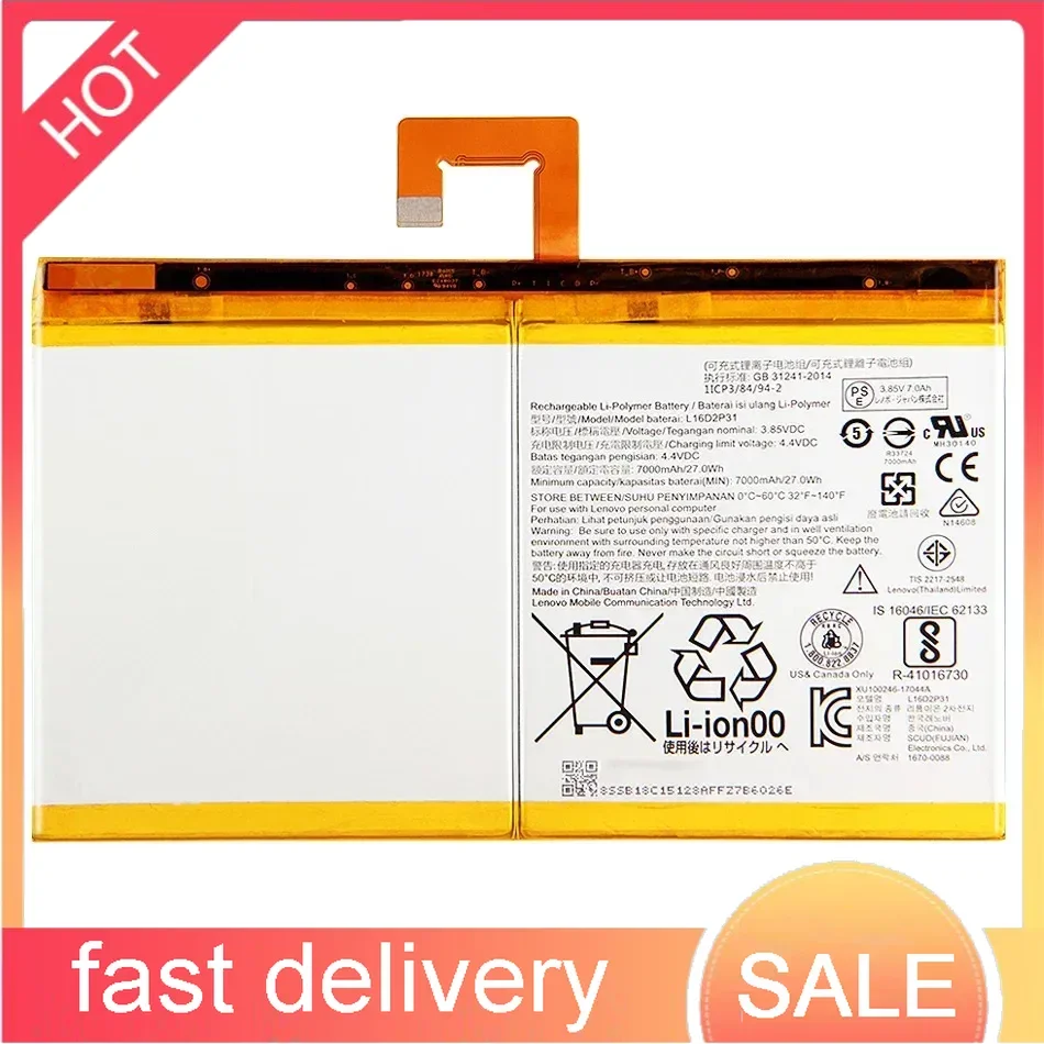 L16D2P31 7000mAh Replacement Tablet Battery For LENOVO TAB 4 10 / 10 REL / 10 PLUS TB-X304L X304F TB-X704F X704L X504F X504L
L16D2P31 7000mAh Replacement Tablet Battery For LENOVO TAB 4 10 / 10 REL / 10 PLUS TB-X304L X304F TB-X704F X704L X504F X504L