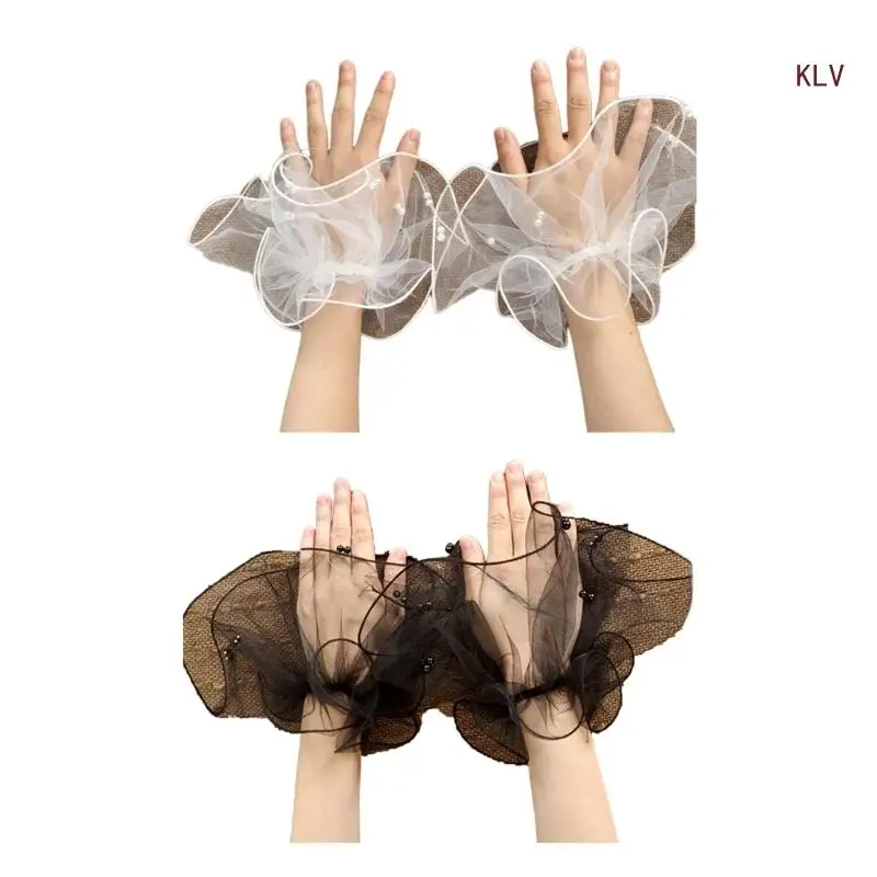Tulle Beads Wrist Cuffs Detachable Elegant Tulle Flared Pleated Ruffled False Pearls Cuffs Sweater Wristband
Tulle Beads Wrist Cuffs Detachable Elegant Tulle Flared Pleated Ruffled False Pearls Cuffs Sweater Wristband