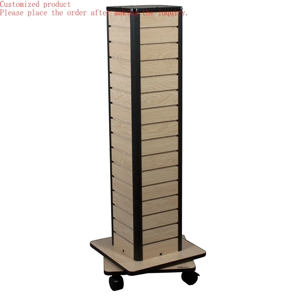 Custom.HIKUYA 4 Sides MDF Wood Slatwall Display Stand Rack Backpack Display Stand Slatwall Rotating Display Rack
Custom.HIKUYA 4 Sides MDF Wood Slatwall Display Stand Rack Backpack Display Stand Slatwall Rotating Display Rack