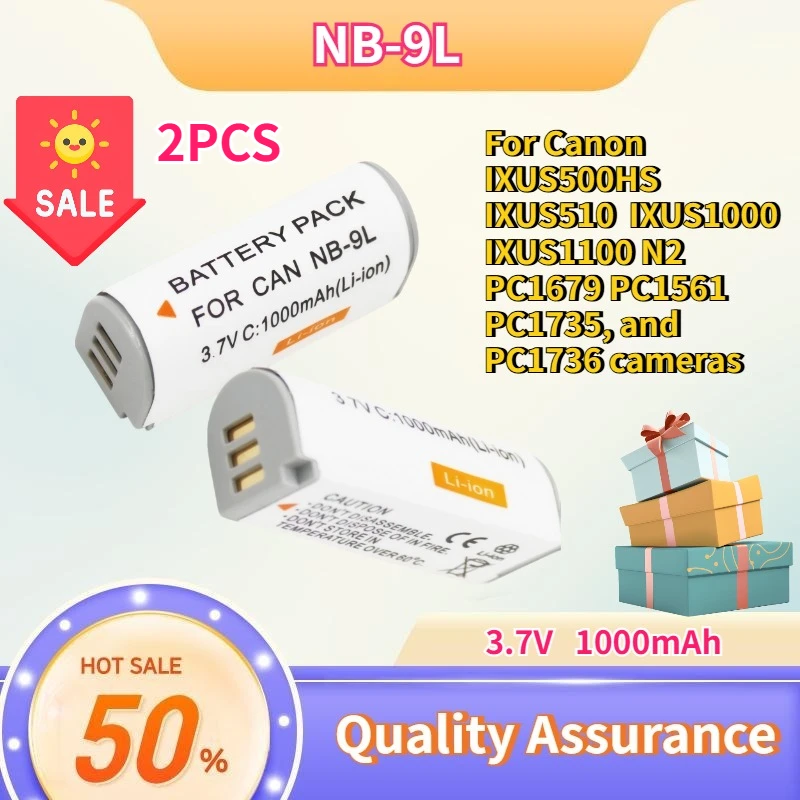 NB-9L battery is suitable for Canon IXUS500HS IXUS510 IXUS1000 IXUS1100 N2 PC1679 PC1561 PC1735, and PC1736 cameras/chargers.
NB-9L battery is suitable for Canon IXUS500HS IXUS510 IXUS1000 IXUS1100 N2 PC1679 PC1561 PC1735, and PC1736 cameras/chargers.