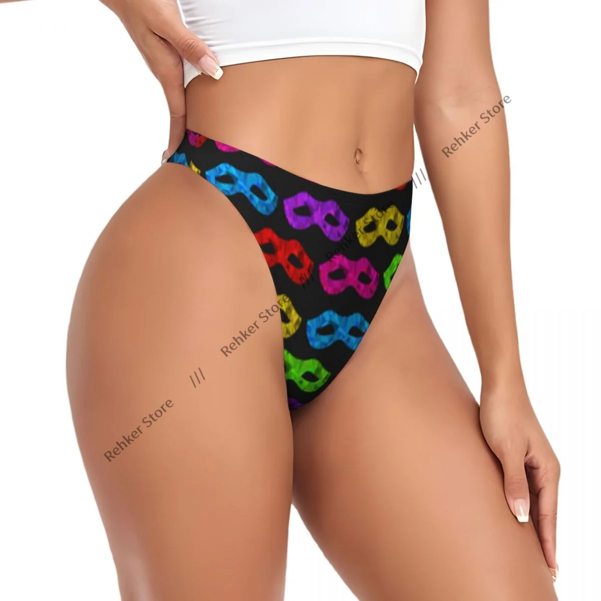 Стринги для женщин, трусики-стринги с V-образной талией, красочные карнавальные маски в многоугольных треугольных треугольных треугольных трусах, дышащие трусы
Стринги для женщин, трусики-стринги с V-образной талией, красочные карнавальные маски в многоугольных треугольных треугольных треугольных трусах, дышащие трусы