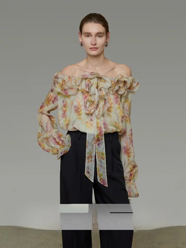 Floral Loose Long Sve irt Women's Dstring oulder Bared One-oulder Top Ele Design Casual Commute Sle
Floral Loose Long Sve irt Women's Dstring oulder Bared One-oulder Top Ele Design Casual Commute Sle