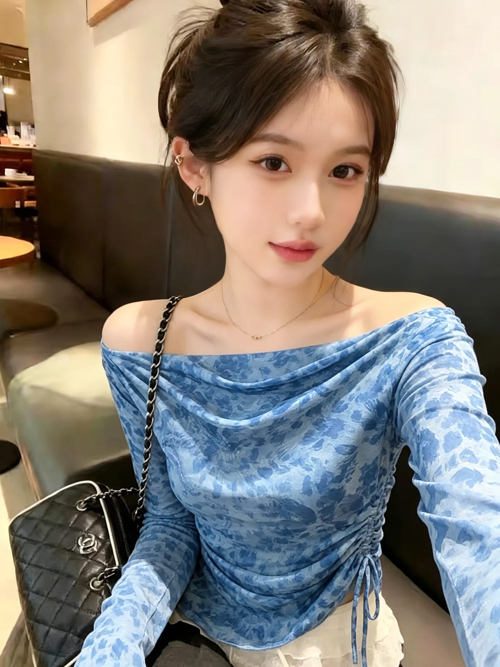 Slimming Long Sleeve T-Shirt Women Summer New Style Korean Version Printed Belted Neckline Mesh Wrap Top Commute Friendly
Slimming Long Sleeve T-Shirt Women Summer New Style Korean Version Printed Belted Neckline Mesh Wrap Top Commute Friendly