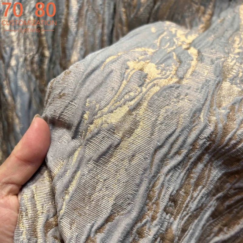 New Chinese Embossed Bark Hot Stamping Texture Blackout Curtains for Living Room Bedroom Floor Window Custom-made Products
New Chinese Embossed Bark Hot Stamping Texture Blackout Curtains for Living Room Bedroom Floor Window Custom-made Products