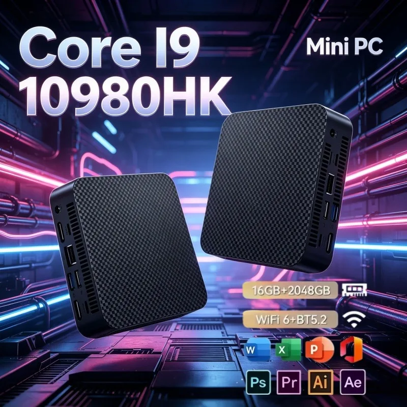 Intel Core I9 10980HK Mini Computer 2026 New Release 16GB RAM 2TB High Speed SSD WiFi6 BT5.2 Small Portable Work & Game Desktop
Intel Core I9 10980HK Mini Computer 2026 New Release 16GB RAM 2TB High Speed SSD WiFi6 BT5.2 Small Portable Work & Game Desktop