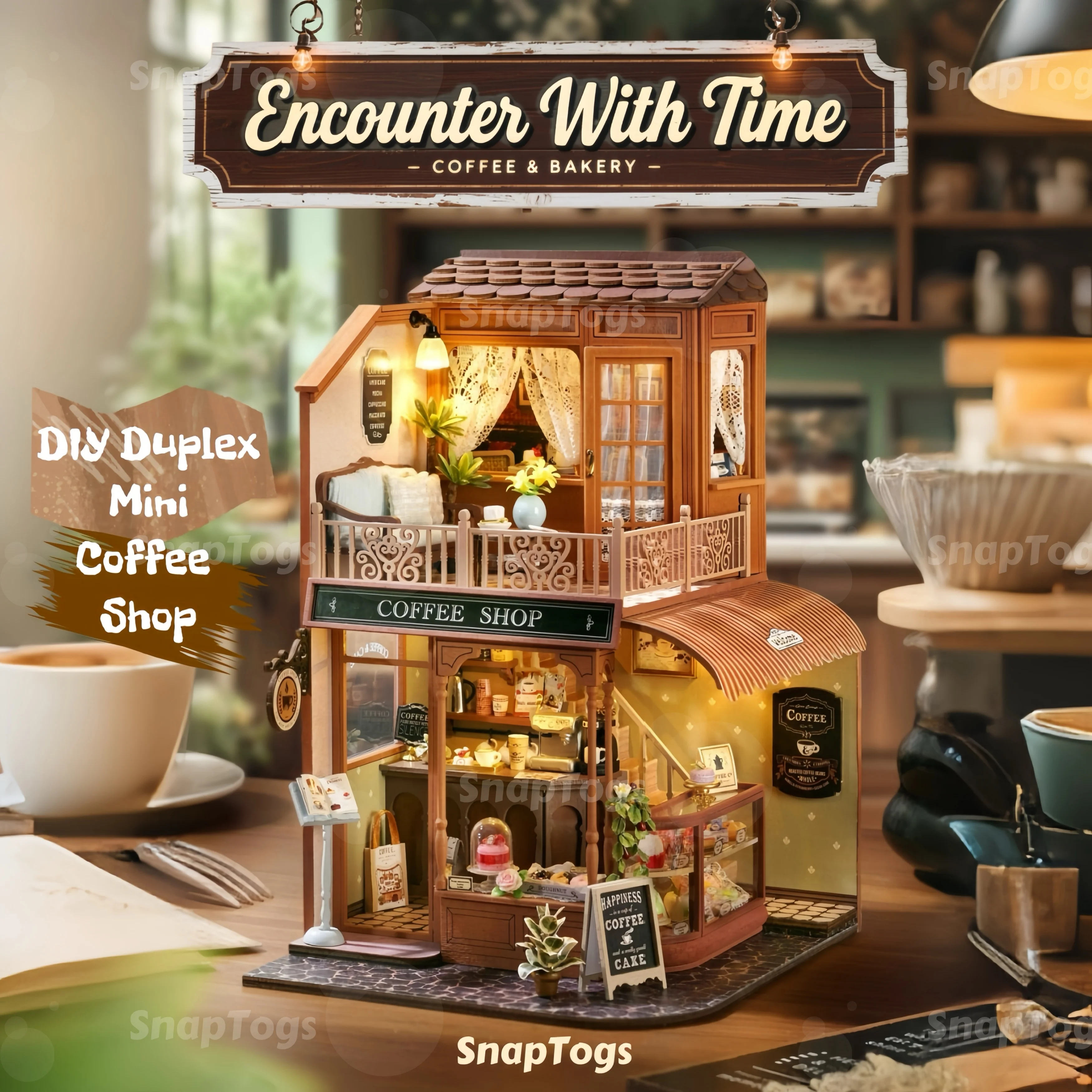 SnapTogs DIY Miniature Duplex café Wooden Building Blocks Kit House Roombox Book Nook Tiny Doll House Gift Gift Decor Music Box
SnapTogs DIY Miniature Duplex café Wooden Building Blocks Kit House Roombox Book Nook Tiny Doll House Gift Gift Decor Music Box