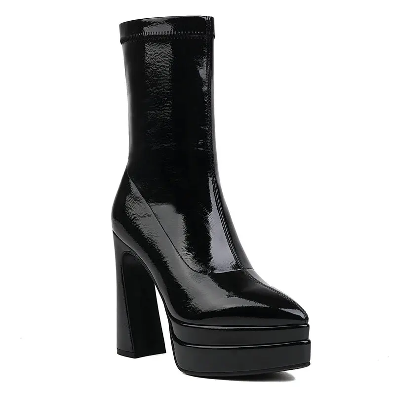 Elegant Women Ankle Boots Pointed Toe HIgh Heels Platform Pumps Autumn Winter Office Party Shoes Woman Size 41 42 43
Elegant Women Ankle Boots Pointed Toe HIgh Heels Platform Pumps Autumn Winter Office Party Shoes Woman Size 41 42 43