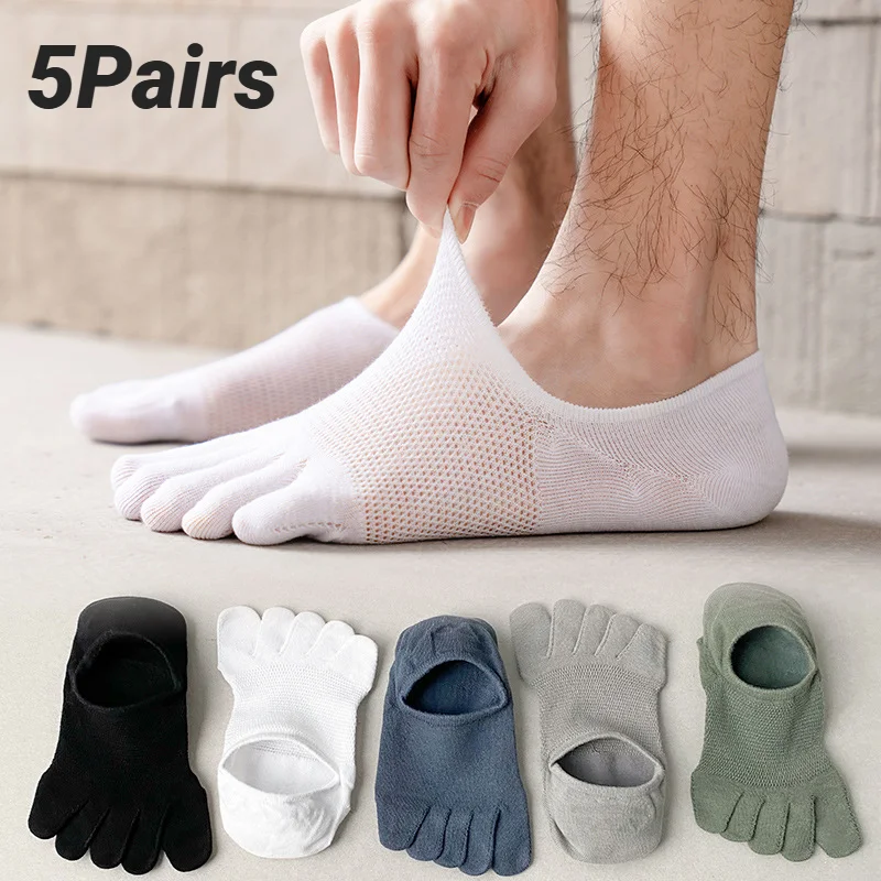 5 Pairs Men's Solid Color Five Finger Silicone Anti-Slip Socks Cotton Breathable Sports Toe Invisible Summer Thin Mesh Shallow
5 Pairs Men's Solid Color Five Finger Silicone Anti-Slip Socks Cotton Breathable Sports Toe Invisible Summer Thin Mesh Shallow
