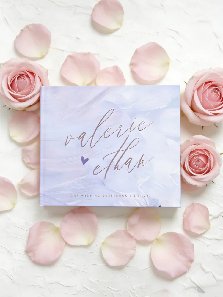 Elegant Custom Purple Wedding Guest Book, Violet Hardcover Photo Album with Rose Gold Foil, Keepsake for Wedding & Anniversary
Elegant Custom Purple Wedding Guest Book, Violet Hardcover Photo Album with Rose Gold Foil, Keepsake for Wedding & Anniversary