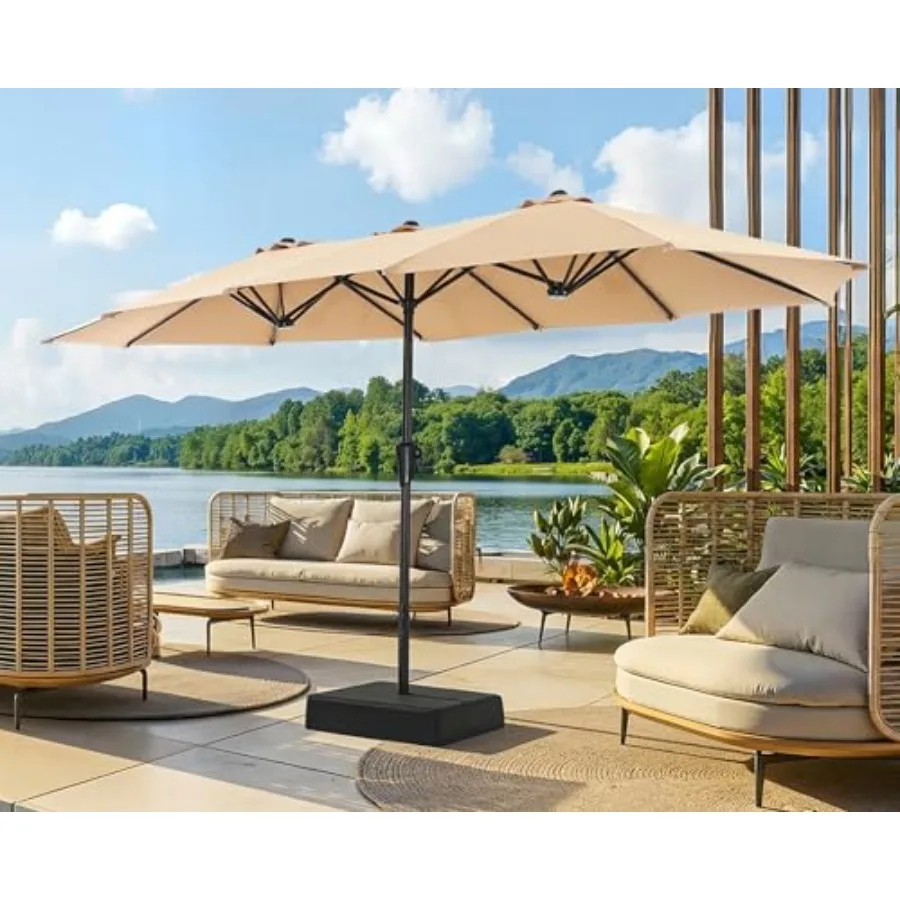 13FT Outdoor Patio Umbrella with Base Included, Double Sided Pool Umbrellas with Fade Resistant Canopy, Large Table Umbrella fo
13FT Outdoor Patio Umbrella with Base Included, Double Sided Pool Umbrellas with Fade Resistant Canopy, Large Table Umbrella fo