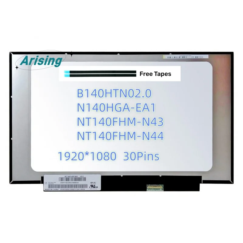 14.0 inch N140HGA-EA1 B140HTN02.0 NT140FHM-N43 N44 Laptop LCD Screen Panel 1920*1080 30 Pins
14.0 inch N140HGA-EA1 B140HTN02.0 NT140FHM-N43 N44 Laptop LCD Screen Panel 1920*1080 30 Pins