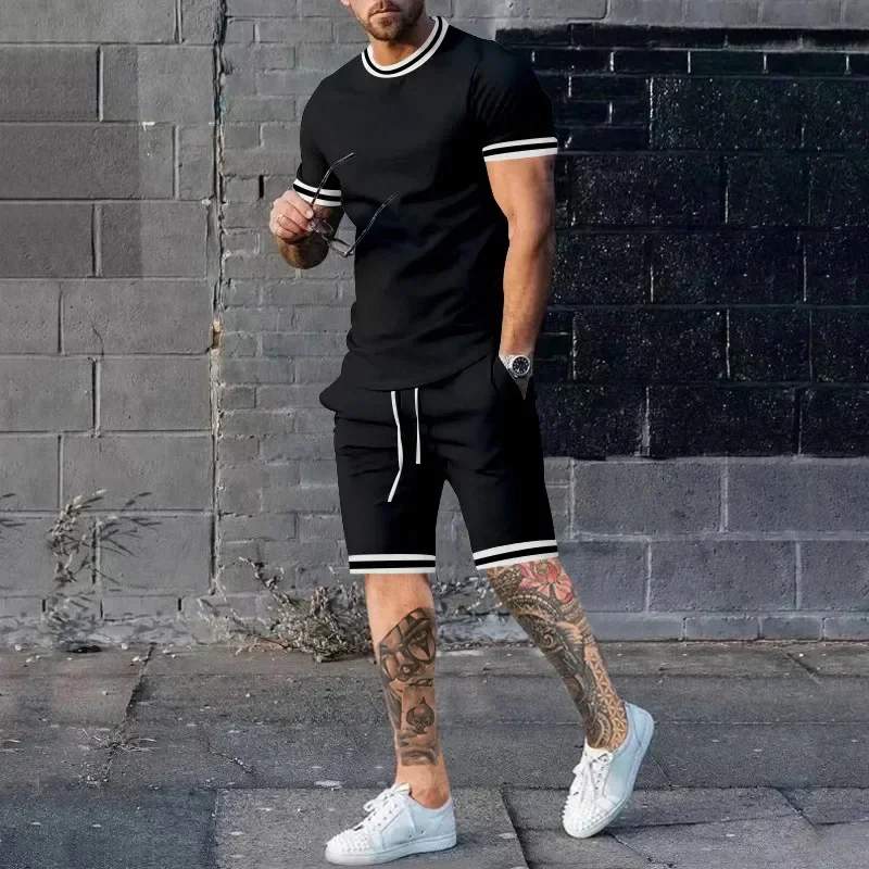 Fashion Summer Gentleman Movement Set Leader Mouth Striped Printed Casual Suit Breathable And Absorbent Loose Men's Tracksuit
Fashion Summer Gentleman Movement Set Leader Mouth Striped Printed Casual Suit Breathable And Absorbent Loose Men's Tracksuit