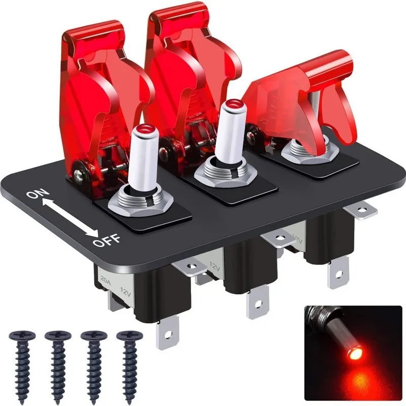 3-бандовый тумблер, 12 В, гоночный кулисный переключатель со светодиодной подсветкой и откидной крышкой, пластина переключателя включения/выключения, 3-контактный Spst
3-бандовый тумблер, 12 В, гоночный кулисный переключатель со светодиодной подсветкой и откидной крышкой, пластина переключателя включения/выключения, 3-контактный Spst