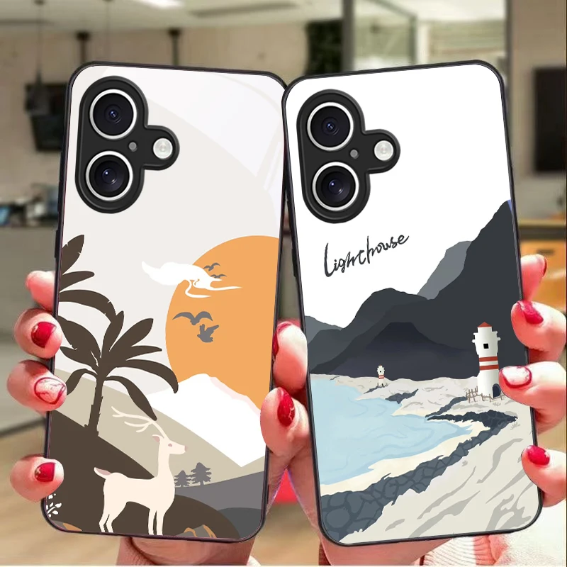 Western Sun Island For Apple iPhone 16E 16 E 11 13 15 P ro 14 Pro Max 12 Mini 7 8 Plus XR X XS Black tempered glass phone case
Western Sun Island For Apple iPhone 16E 16 E 11 13 15 P ro 14 Pro Max 12 Mini 7 8 Plus XR X XS Black tempered glass phone case