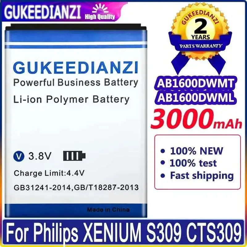 Good Low-Temperature Performance For Philips Xenium S309 CTS309 AB1600DWMT AB1600DWML Mobile Phone Battery 3000Mah
Good Low-Temperature Performance For Philips Xenium S309 CTS309 AB1600DWMT AB1600DWML Mobile Phone Battery 3000Mah