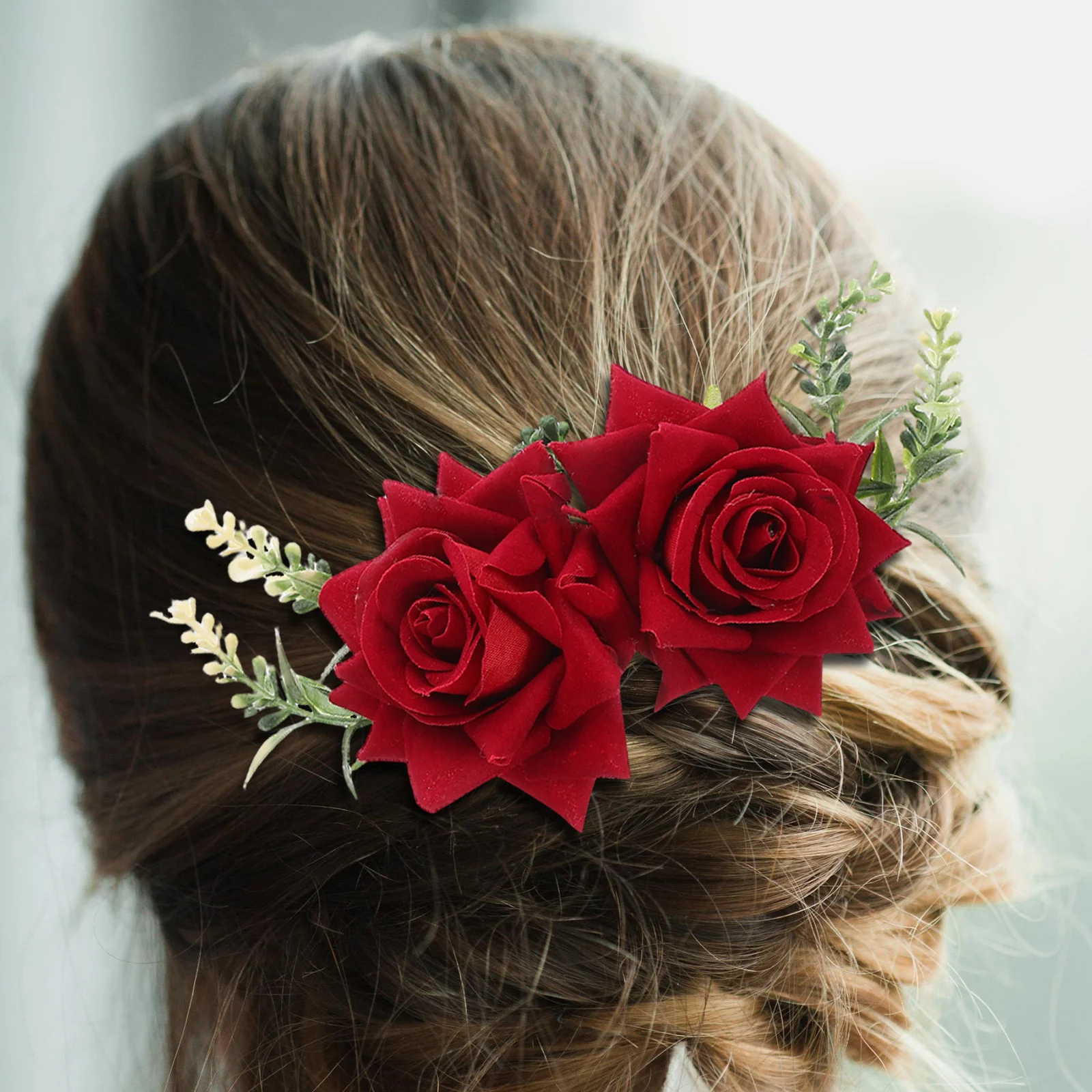 Artificial Flower Hair Side Comb Red Realistic Rose Floral Hair Clip for Women Weddings Formal Events Bridal Party Accessories
Artificial Flower Hair Side Comb Red Realistic Rose Floral Hair Clip for Women Weddings Formal Events Bridal Party Accessories