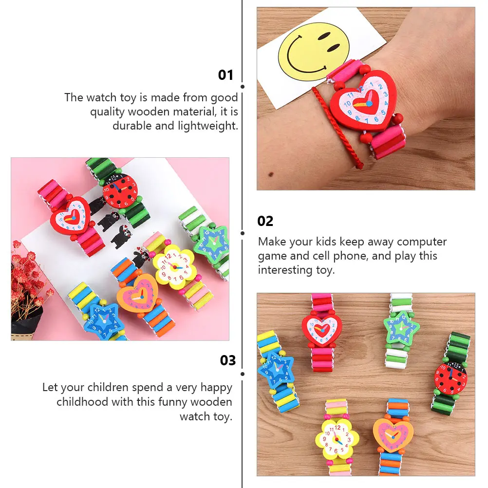 7pcs Kid Wooden Watch Elastic Bracelet Fake Watches Bright Color Lightweight Durable Children Gift Wood Wristwatch For Kids
7pcs Kid Wooden Watch Elastic Bracelet Fake Watches Bright Color Lightweight Durable Children Gift Wood Wristwatch For Kids