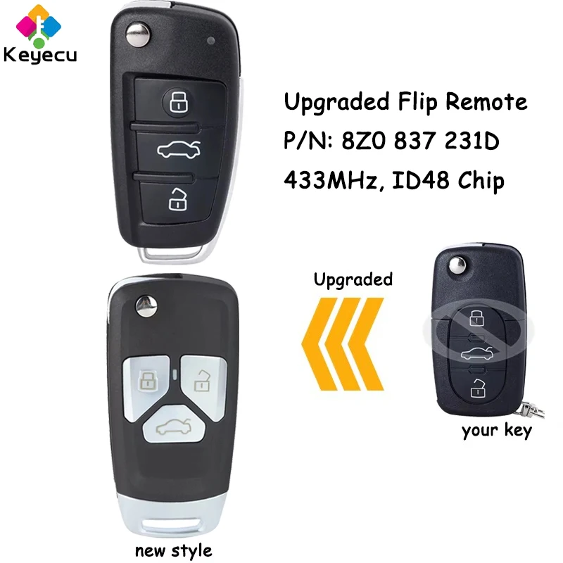 Пульт дистанционного управления для Audi Fob 8Z0837231D, 8Z0 433 231D, 8Z0 837 231D, 8Z0 837 231 D
Пульт дистанционного управления для Audi Fob 8Z0837231D, 8Z0 433 231D, 8Z0 837 231D, 8Z0 837 231 D