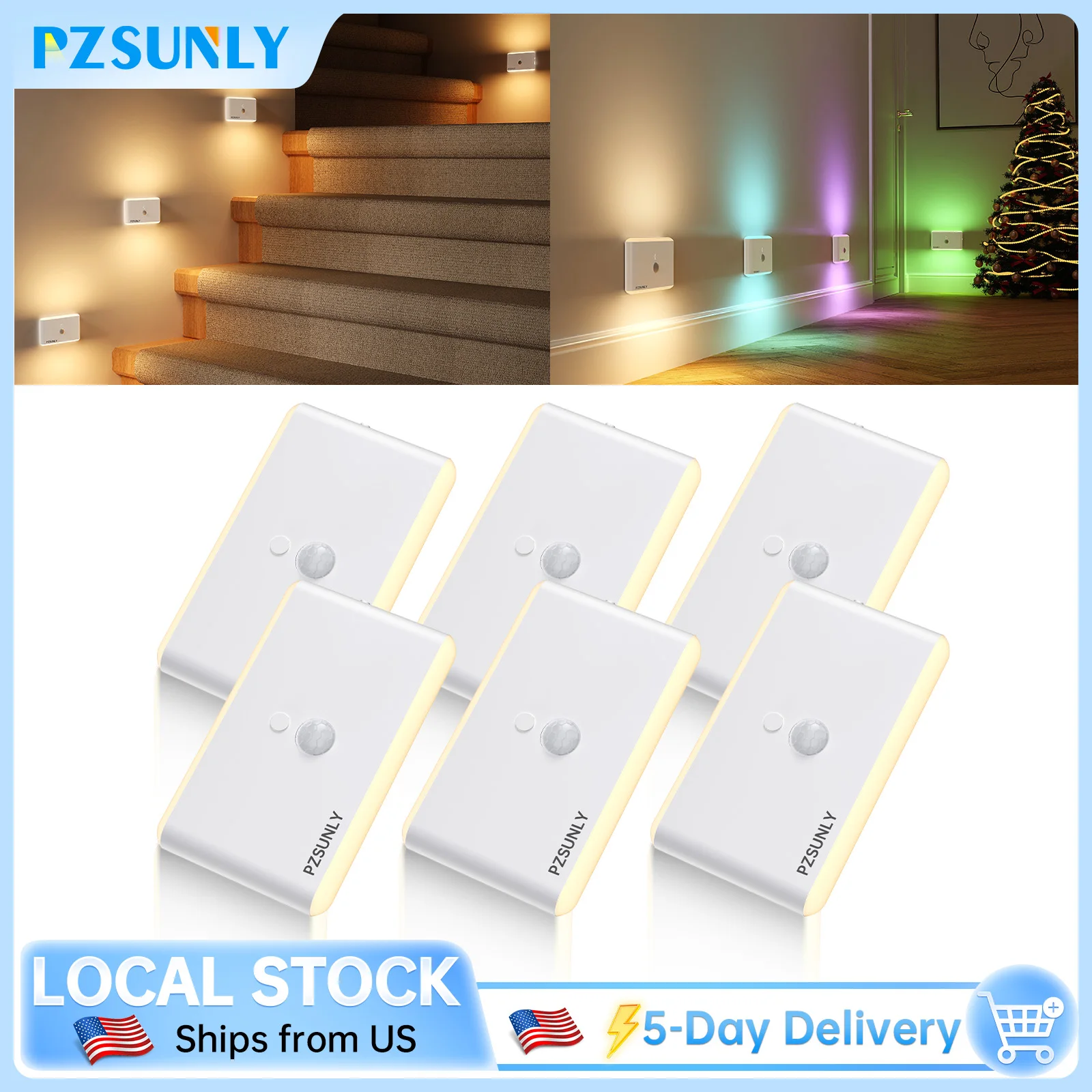 PZSUNLY Magnetic LED Motion Sensor Lamp RGB Color Changing Type-C Rechargeable Wireless Night Wall Light for Kitchen Stairs Hallway Bedroom Indoor Decor
PZSUNLY Magnetic LED Motion Sensor Lamp RGB Color Changing Type-C Rechargeable Wireless Night Wall Light for Kitchen Stairs Hallway Bedroom Indoor Decor