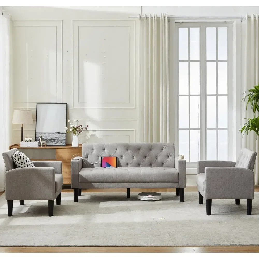 #For Medieval Modern 3-piece Sofa Living Room Set, Plush Linen USB Sofa,living Room Set with 2 Cup Holders and 2 Decorative Armc
#For Medieval Modern 3-piece Sofa Living Room Set, Plush Linen USB Sofa,living Room Set with 2 Cup Holders and 2 Decorative Armc