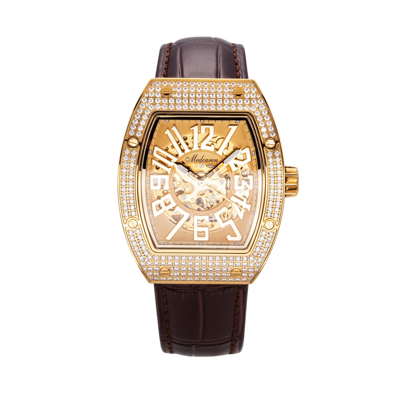 New Luxury Men' s Automatic Watches 38*47.5mm 24K Gold Business Mechanical Men Wristwatches Waterproof Leather Strap Men's Gifts
New Luxury Men' s Automatic Watches 38*47.5mm 24K Gold Business Mechanical Men Wristwatches Waterproof Leather Strap Men's Gifts