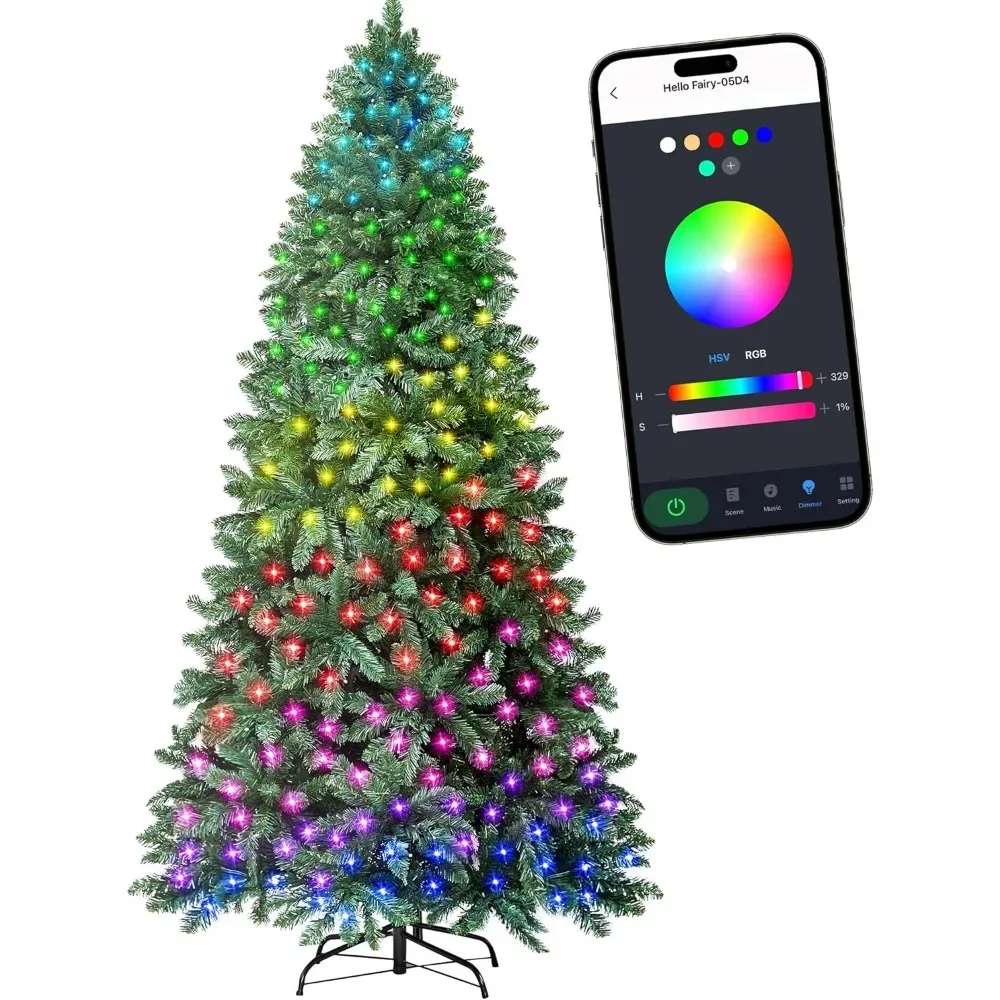 7.5ft Prelit Christmas Tree with 400 LED Lights, Artificial Christmas Tree with App-Controlled Multi-Color RGB Lights
7.5ft Prelit Christmas Tree with 400 LED Lights, Artificial Christmas Tree with App-Controlled Multi-Color RGB Lights