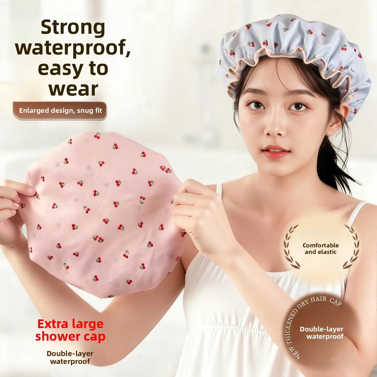Waterproof Bath Cap for Women Hair Mask Special Double Layer Shower Cap Home Use Oil Proof Bathing Tool Universal Adult Size
Waterproof Bath Cap for Women Hair Mask Special Double Layer Shower Cap Home Use Oil Proof Bathing Tool Universal Adult Size