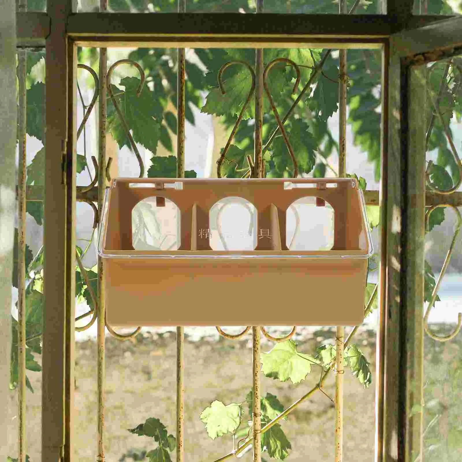 Cage Hanging Feeder Pigeon Box Water Trough Feeding Basin Light Brown Food Containers with Lids
Cage Hanging Feeder Pigeon Box Water Trough Feeding Basin Light Brown Food Containers with Lids