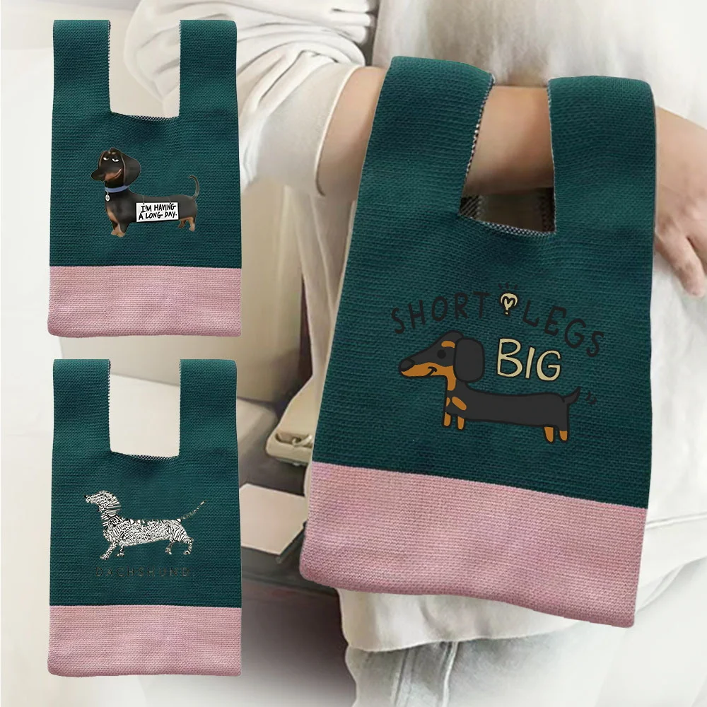 Knit Handbag Woven Knot Storage Bag Wrist Tote Bags Pouch Portable Purse Large Capacity Handbags Dog Letter Printed Series
Knit Handbag Woven Knot Storage Bag Wrist Tote Bags Pouch Portable Purse Large Capacity Handbags Dog Letter Printed Series