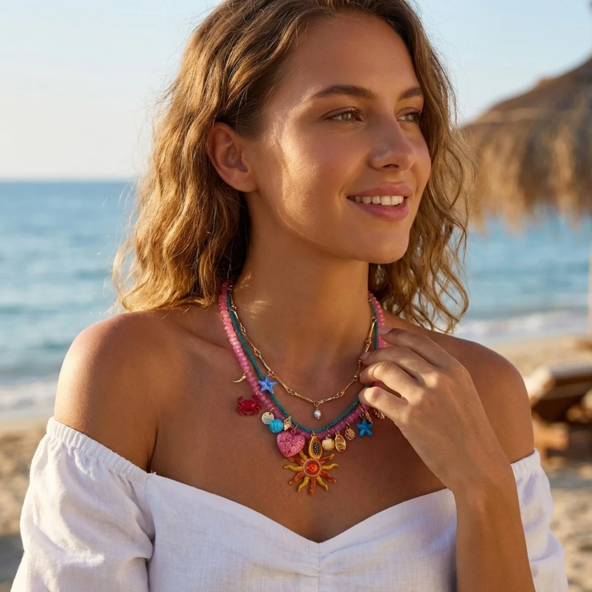 Multilayer Exaggerated Sun Starfish Shell Crab Conch Fruit Pendant Necklace For Women Men Bohemian Ocean Summer Choker Jewelry
Multilayer Exaggerated Sun Starfish Shell Crab Conch Fruit Pendant Necklace For Women Men Bohemian Ocean Summer Choker Jewelry