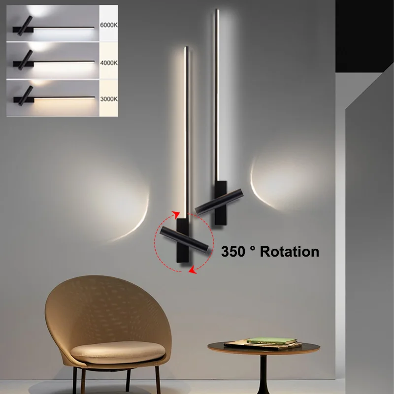 Nordic LED Linear Wall Lamps with 350° Rotatable Spotlight Living Room Stairway Hardwired Aluminum LED Wall Lights Wall Sconce
Nordic LED Linear Wall Lamps with 350° Rotatable Spotlight Living Room Stairway Hardwired Aluminum LED Wall Lights Wall Sconce