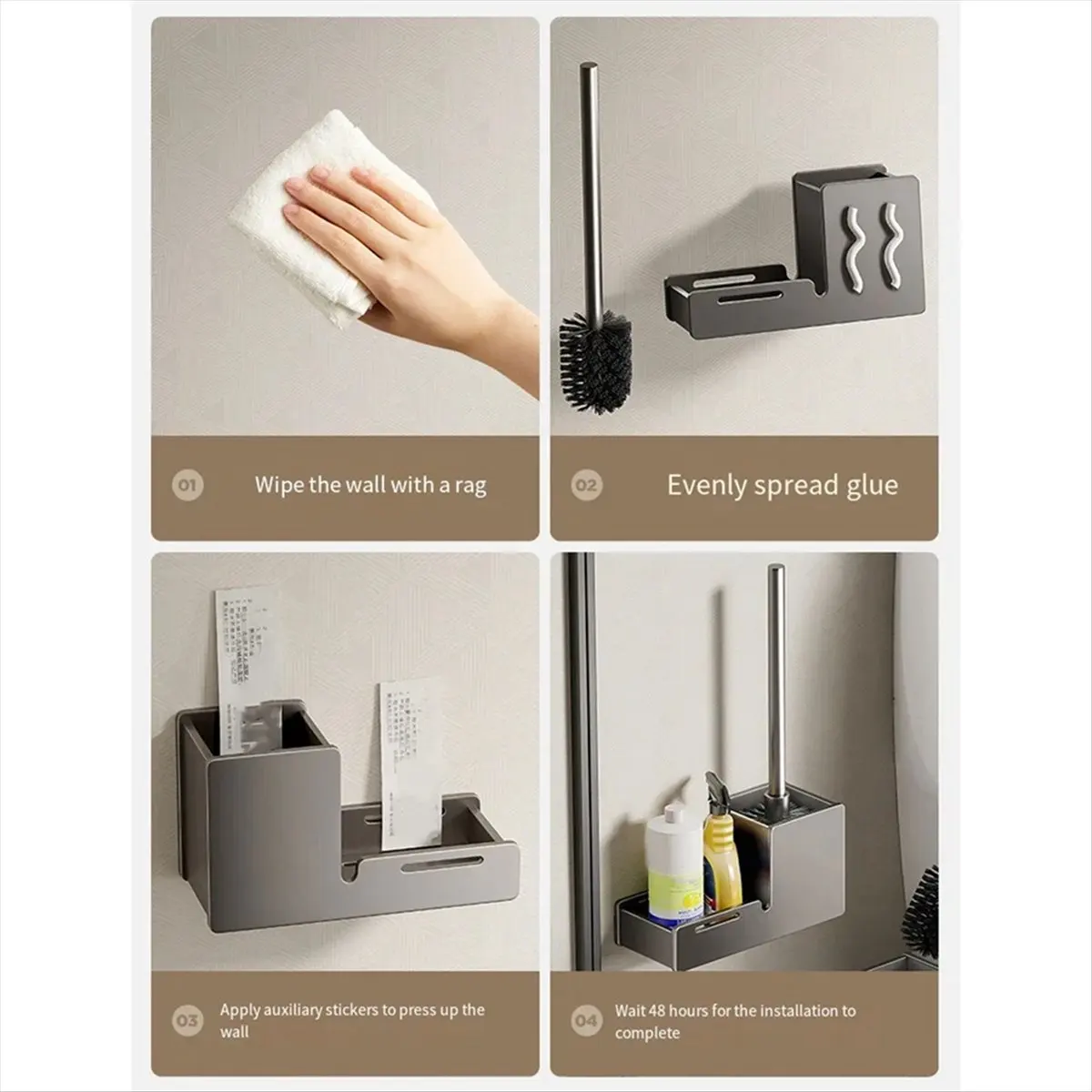 T70C! Toilet Brush Holder Wall Mounted Bathroom Cleaning Brush Aluminum Toilet Brush for Cleaning Storage Grey
T70C! Toilet Brush Holder Wall Mounted Bathroom Cleaning Brush Aluminum Toilet Brush for Cleaning Storage Grey