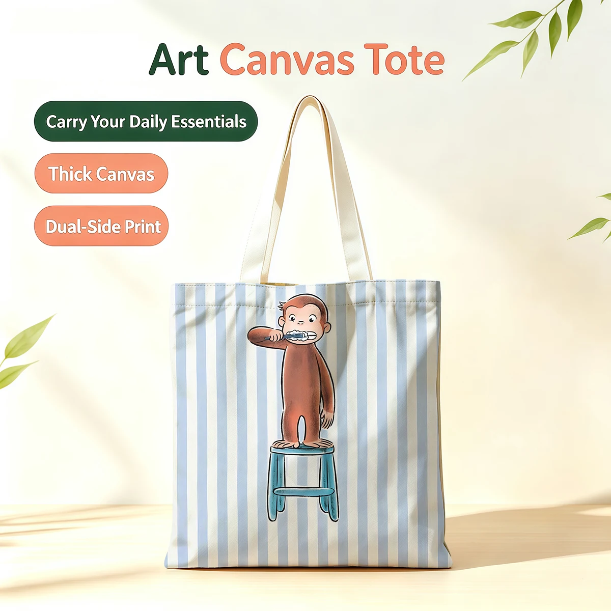 Monkey Brushing Teeth Dual-Side Printed Tote Bag Eco Handbag for School Office Daily Errands Daily Must-Have Bag
Monkey Brushing Teeth Dual-Side Printed Tote Bag Eco Handbag for School Office Daily Errands Daily Must-Have Bag