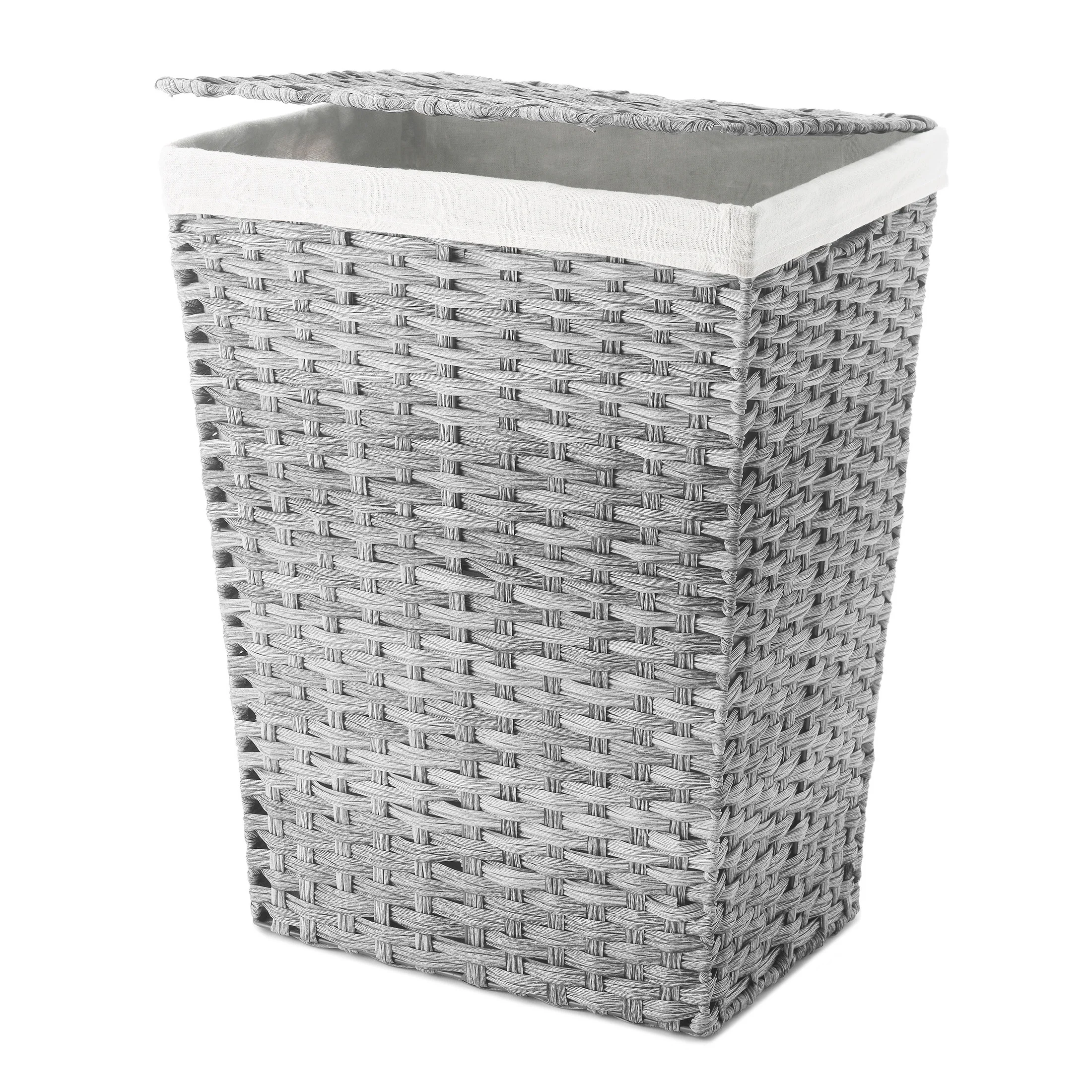 Grey Laundry Hamper with Lid and Detachable Liner
Grey Laundry Hamper with Lid and Detachable Liner