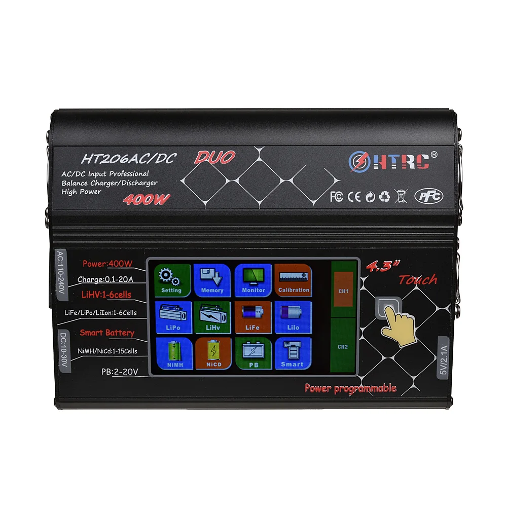 Умное зарядное устройство HT206AC/DC DUO с сенсорным управлением
Умное зарядное устройство HT206AC/DC DUO с сенсорным управлением